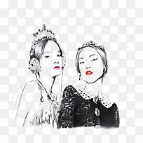 时尚插画女郎-空若网 时尚插画女郎-空若网