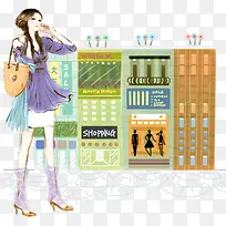 手绘时尚卡通美女-空若网 手绘时尚卡通美女-空若网