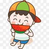 吃西瓜的男孩-空若网 吃西瓜的男孩-空若网