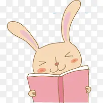 粉色看书的兔子-空若网 粉色看书的兔子-空若网
