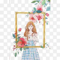 人物花卉插画-空若网 人物花卉插画-空若网
