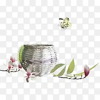 蝴蝶树枝编框-空若网 蝴蝶树枝编框-空若网