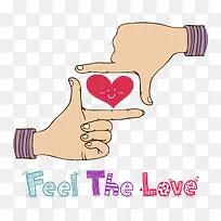 卡通手掌和爱心素材图-空若网 卡通手掌和爱心素材图-空若网