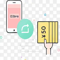 手机转账插画-空若网 手机转账插画-空若网