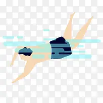 彩色扁平化游泳元素-空若网 彩色扁平化游泳元素-空若网