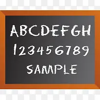 小黑板数字字母矢量图-空若网 小黑板数字字母矢量图-空若网