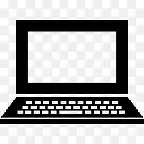 笔记本电脑打开正面视图按钮和空白的屏幕图标-空若网 笔记本电脑打开正面视图按钮和空白的屏幕图标-空若网