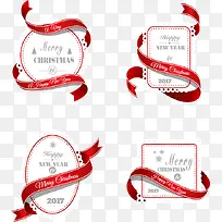 红丝带缠绕节日标签-空若网 红丝带缠绕节日标签-空若网