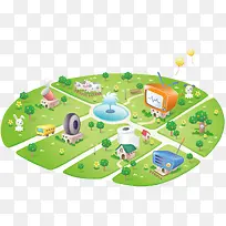 鸟瞰俯视全景图矢量-空若网 鸟瞰俯视全景图矢量-空若网