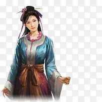 蓝衣女子矢量立绘素材-空若网 蓝衣女子矢量立绘素材-空若网