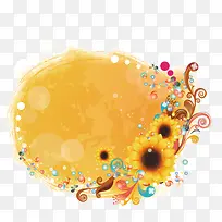 黄色调背景图 花朵 banner背景-空若网 黄色调背景图 花朵 banner背景-空若网