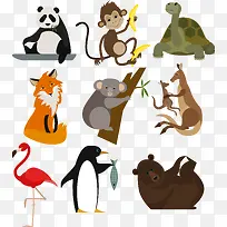 矢量动物小动物素材熊猫考拉-空若网 矢量动物小动物素材熊猫考拉-空若网