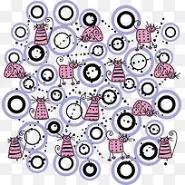 矢量装饰卡通素材小猫手绘-空若网 矢量装饰卡通素材小猫手绘-空若网