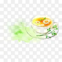 菊花茶手绘-空若网 菊花茶手绘-空若网