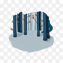 矢量插画扁平场景树林-空若网 矢量插画扁平场景树林-空若网