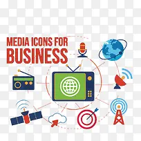 矢量电视卫星元素-空若网 矢量电视卫星元素-空若网