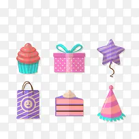 彩色生日派对矢量图-空若网 彩色生日派对矢量图-空若网