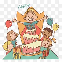 儿童生日派对矢量-空若网 儿童生日派对矢量-空若网