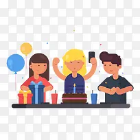 卡通快乐庆祝的生日派对-空若网 卡通快乐庆祝的生日派对-空若网