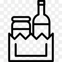 调味品在食品杂货袋图标-空若网 调味品在食品杂货袋图标-空若网