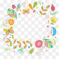 卡通植物昆虫装饰边框设计-空若网 卡通植物昆虫装饰边框设计-空若网