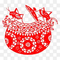 斗蛐蛐剪纸-空若网 斗蛐蛐剪纸-空若网