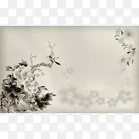 股份水墨花朵插画-空若网 股份水墨花朵插画-空若网