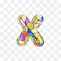 彩色玻璃字母x-空若网 彩色玻璃字母x-空若网