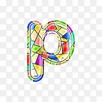 彩色玻璃字母P-空若网 彩色玻璃字母P-空若网