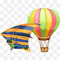 热气球飞人PNG矢量素材-空若网 热气球飞人PNG矢量素材-空若网