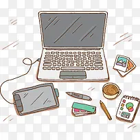 手绘翻开的笔记本电脑-空若网 手绘翻开的笔记本电脑-空若网