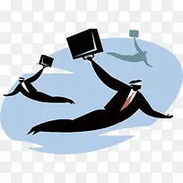 矢量飞翔的白领-空若网 矢量飞翔的白领-空若网