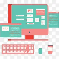 粉色台式电脑编程-空若网 粉色台式电脑编程-空若网