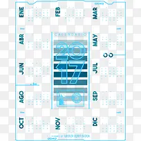 矢量2017年科技感日历-空若网 矢量2017年科技感日历-空若网