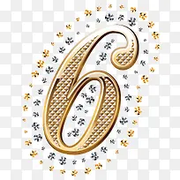 钻石装饰数字6-空若网 钻石装饰数字6-空若网