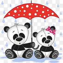 可爱的熊猫矢量素材-空若网 可爱的熊猫矢量素材-空若网