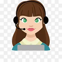 戴耳机的话务员-空若网 戴耳机的话务员-空若网