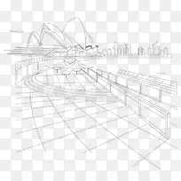 悉尼歌剧院线条免抠素材-空若网 悉尼歌剧院线条免抠素材-空若网