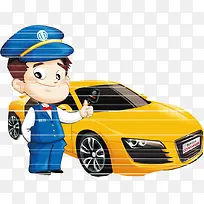 卡通代驾插画-空若网 卡通代驾插画-空若网