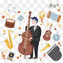 音乐家插画-空若网 音乐家插画-空若网