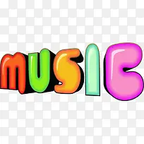 彩色立体字母music-空若网 彩色立体字母music-空若网