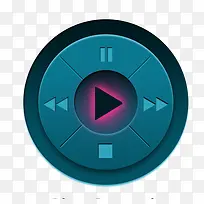 科技感绿色质感播放按钮界面-空若网 科技感绿色质感播放按钮界面-空若网