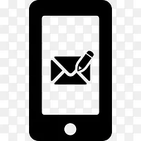 写电子邮件消息的符号在手机屏幕图标-空若网 写电子邮件消息的符号在手机屏幕图标-空若网