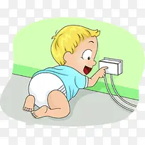 幼儿用电安全警示插画-空若网 幼儿用电安全警示插画-空若网