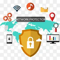 矢量手绘网络安全-空若网 矢量手绘网络安全-空若网