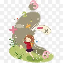 快乐数学卡通矢量图-空若网 快乐数学卡通矢量图-空若网