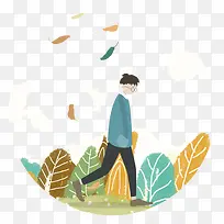 手绘冬季人物插画-空若网 手绘冬季人物插画-空若网