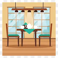 英伦风整洁餐厅矢量图-空若网 英伦风整洁餐厅矢量图-空若网