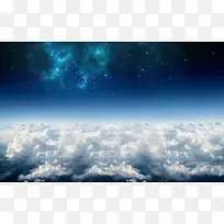 云层蓝色银河星空高清摄影-空若网 云层蓝色银河星空高清摄影-空若网