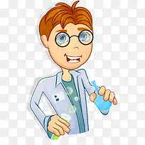 矢量手绘卡通科学家-空若网 矢量手绘卡通科学家-空若网